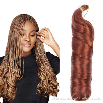 Loose Wave Crochet Hair Extension For Braids Synthetic Curly Hair Pre Stretched Braiding Hair For Black Women